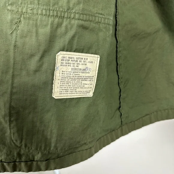 Vietnam War Era Named US Army Tropical Combat Jacket – Khaki – Size Large - Picture 11 of 14